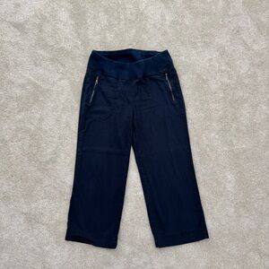 Ladies Orvis Size 10 Navy Pull-On Wide-Leg Crop Bottoms